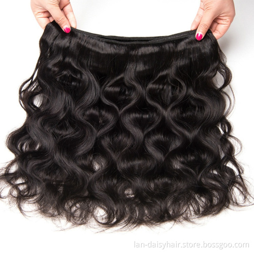 Double Sided Grade 8A 9A 10A Peruvian Hair Human Natural Black   Human Hair Extensions Body Wave